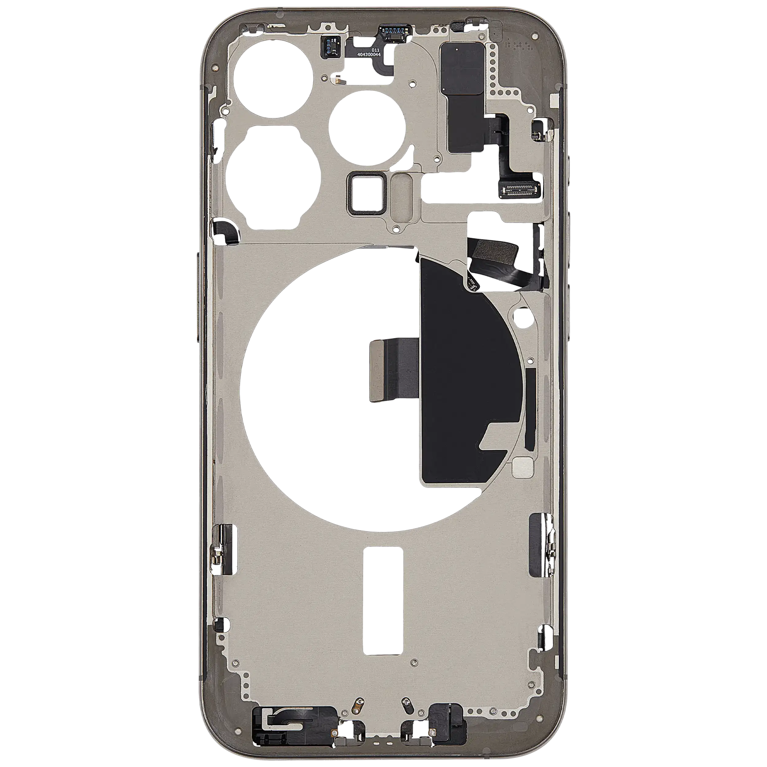 Mittelrahmen mit Ladebuchsen-Flex und Kleinteilen für iPhone 15 Pro (US-Version) (ausgebautes Originalteil: Grade C) (Natural Titanium) – Bild 3