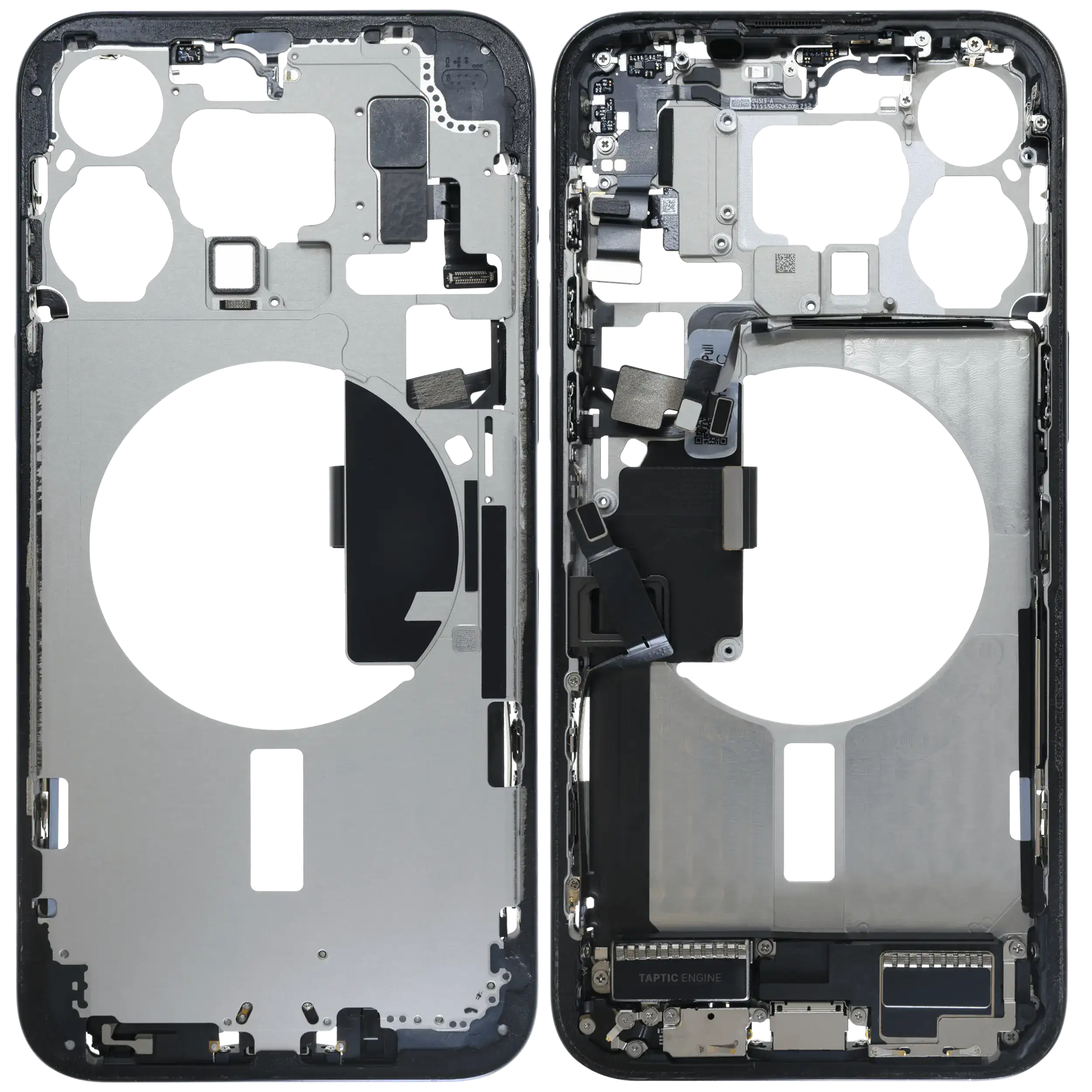 Mittelrahmen mit Ladebuchsen-Flex und Kleinteilen für iPhone 15 Pro Max (EU / globale Version) (ausgebautes Originalteil: Grade C) (Blue Titanium) – Bild 2