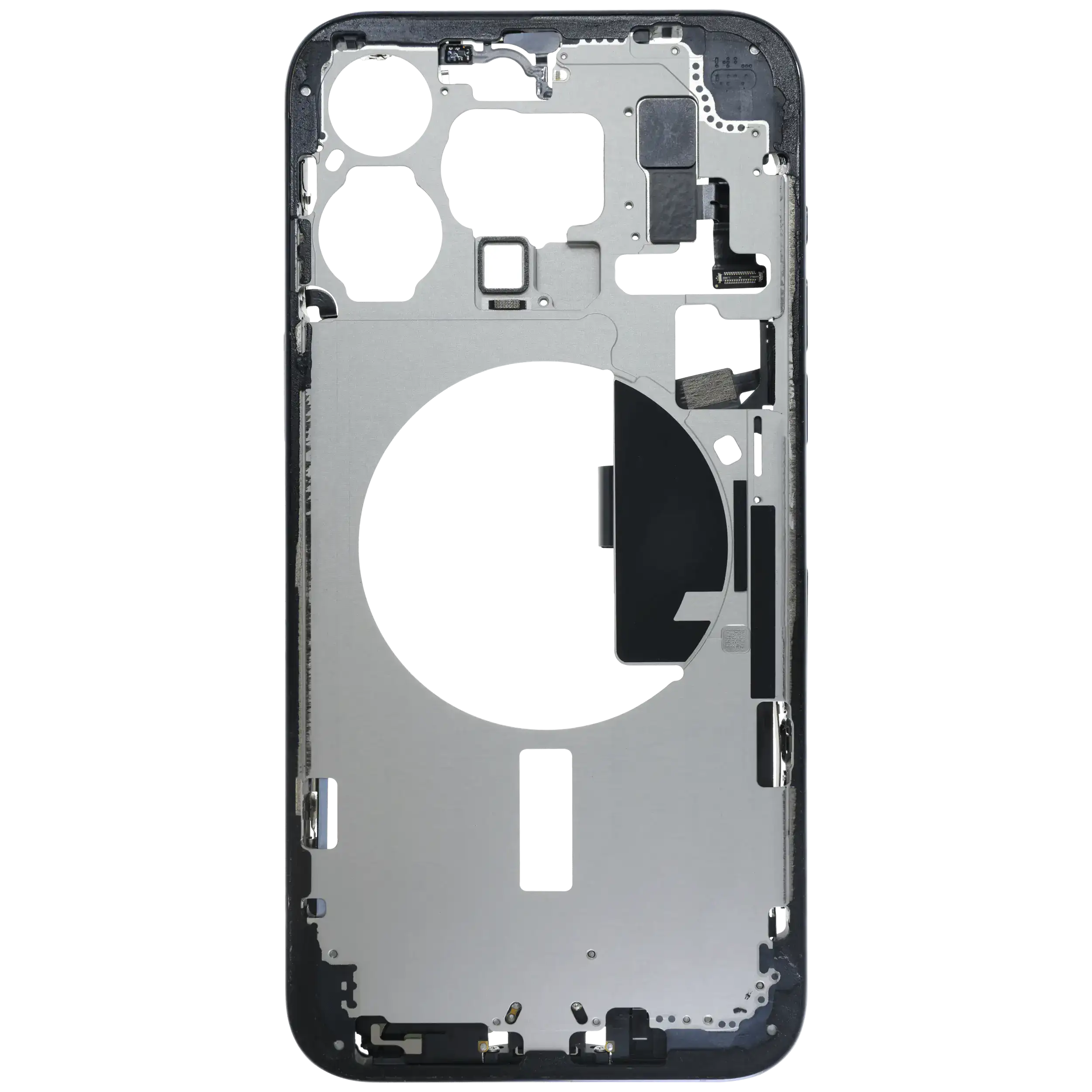 Mittelrahmen mit Ladebuchsen-Flex und Kleinteilen für iPhone 15 Pro Max (EU / globale Version) (ausgebautes Originalteil: Grade C) (Blue Titanium) – Bild 3