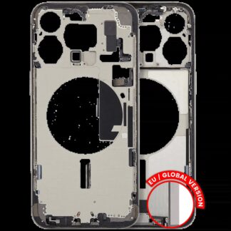 Mittelrahmen mit Ladebuchsen-Flex und Kleinteilen für iPhone 15 Pro Max (EU / globale Version) (ausgebautes Originalteil: Grade C) (Natural Titanium)