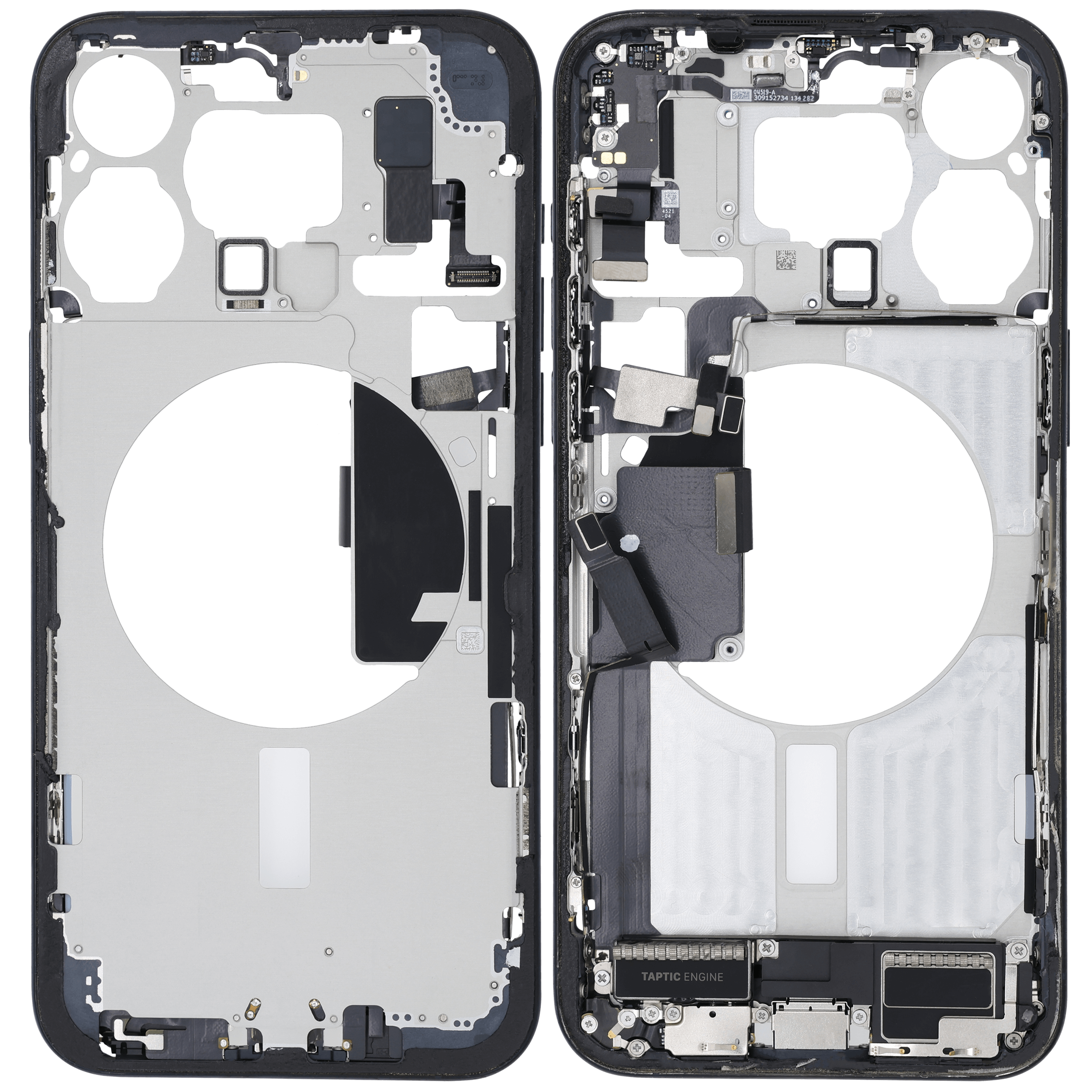Mittelrahmen mit Ladebuchsen-Flex und Kleinteilen für iPhone 15 Pro Max (US-Version) (ausgebautes Originalteil: Grade B) (Blue Titanium) – Bild 2