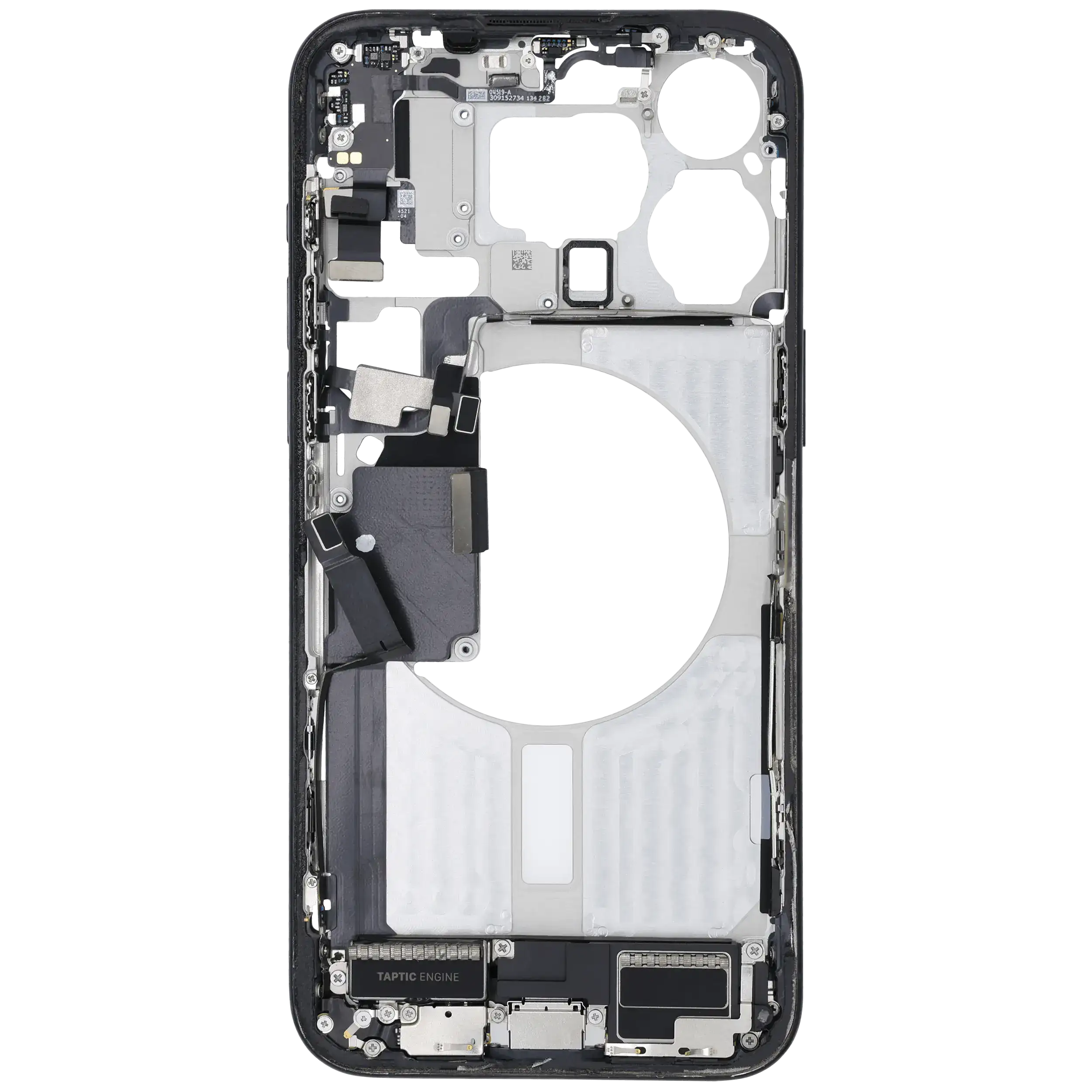 Mittelrahmen mit Ladebuchsen-Flex und Kleinteilen für iPhone 15 Pro Max (US-Version) (ausgebautes Originalteil: Grade B) (Blue Titanium) – Bild 4