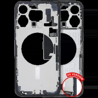Mittelrahmen mit Ladebuchsen-Flex und Kleinteilen für iPhone 15 Pro Max (US-Version) (ausgebautes Originalteil: Grade B) (Blue Titanium)