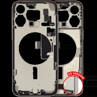 Mittelrahmen mit Ladebuchsen-Flex und Kleinteilen für iPhone 15 Pro Max (US-Version) (ausgebautes Originalteil: Grade B) (Natural Titanium)