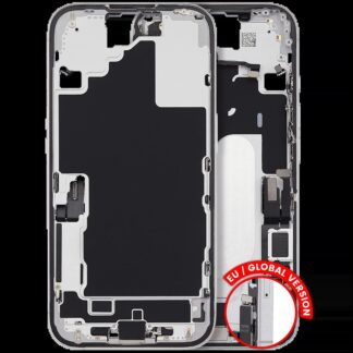 Mittelrahmen mit Ladebuchsen-Flex und Kleinteilen für iPhone 16 (EU / globale Version) (ausgebautes Originalteil: Grade B) (White (Weiß))