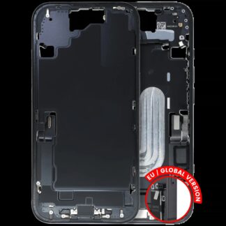 Mittelrahmen mit Ladebuchsen-Flex und Kleinteilen für iPhone 16 (EU / globale Version) (ausgebautes Originalteil: Grade C) (Black (Schwarz))