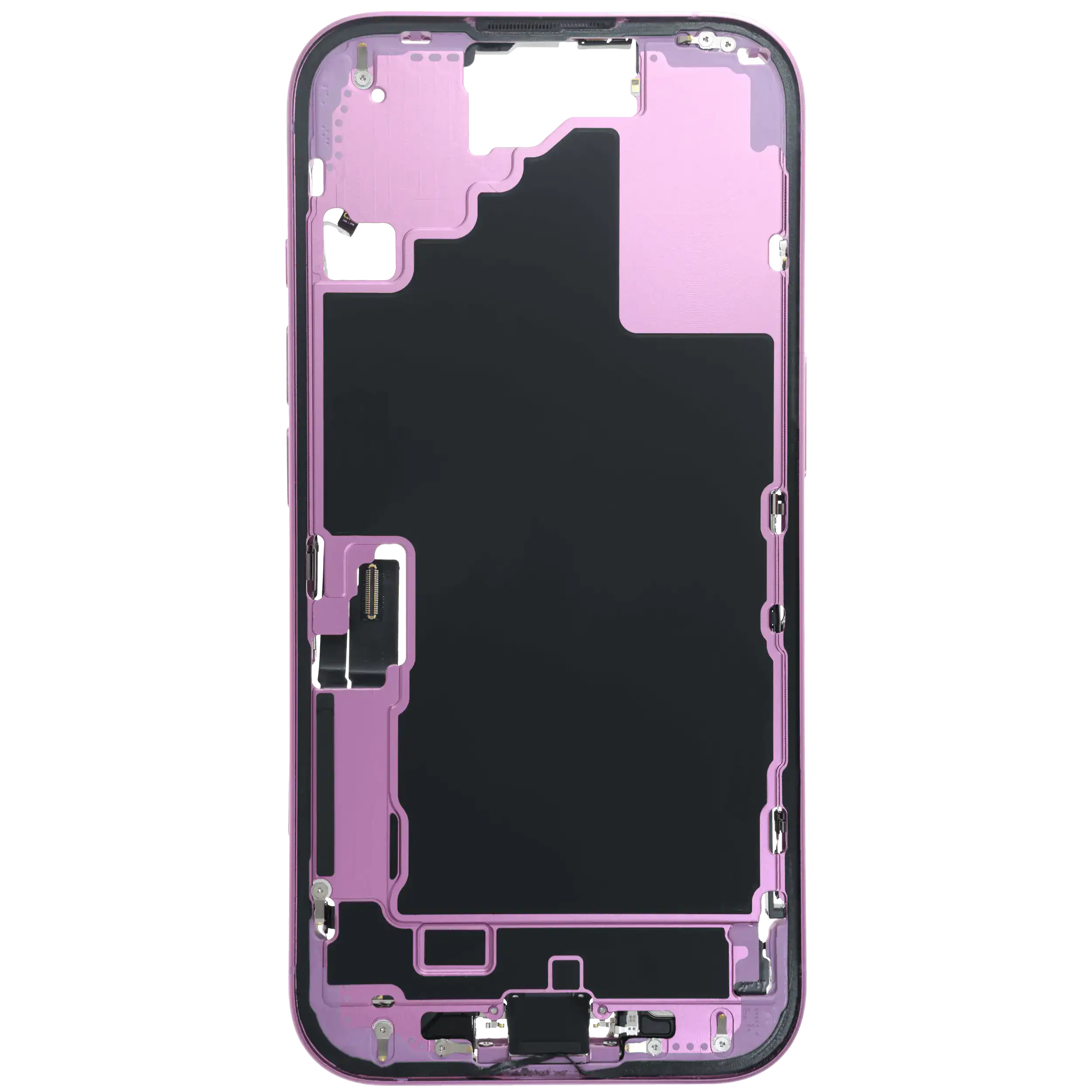 Mittelrahmen mit Ladebuchsen-Flex und Kleinteilen für iPhone 16 (EU / globale Version) (ausgebautes Originalteil: Grade C) (Pink (Rosa)) – Bild 3