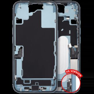 Mittelrahmen mit Ladebuchsen-Flex und Kleinteilen für iPhone 16 (US-Version) (ausgebautes Originalteil: Grade A) (Teal)