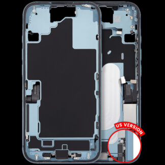 Mittelrahmen mit Ladebuchsen-Flex und Kleinteilen für iPhone 16 (US-Version) (ausgebautes Originalteil: Grade C) (Teal)