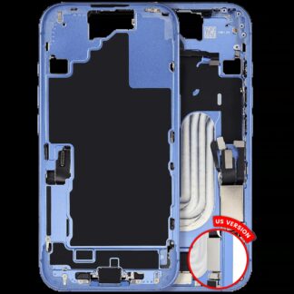 Mittelrahmen mit Ladebuchsen-Flex und Kleinteilen für iPhone 16 (US-Version) (ausgebautes Originalteil: Grade C) (Ultramarine)
