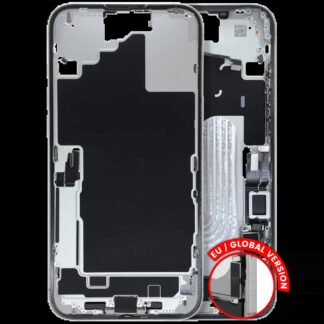Mittelrahmen mit Ladebuchsen-Flex und Kleinteilen für iPhone 16 Plus (EU / globale Version) (ausgebautes Originalteil: Grade B) (White (Weiß))