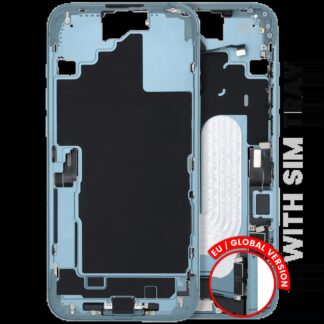 Mittelrahmen mit Ladebuchsen-Flex und Kleinteilen für iPhone 16 Plus (EU / globale Version) (ausgebautes Originalteil: Grade B) (Teal)