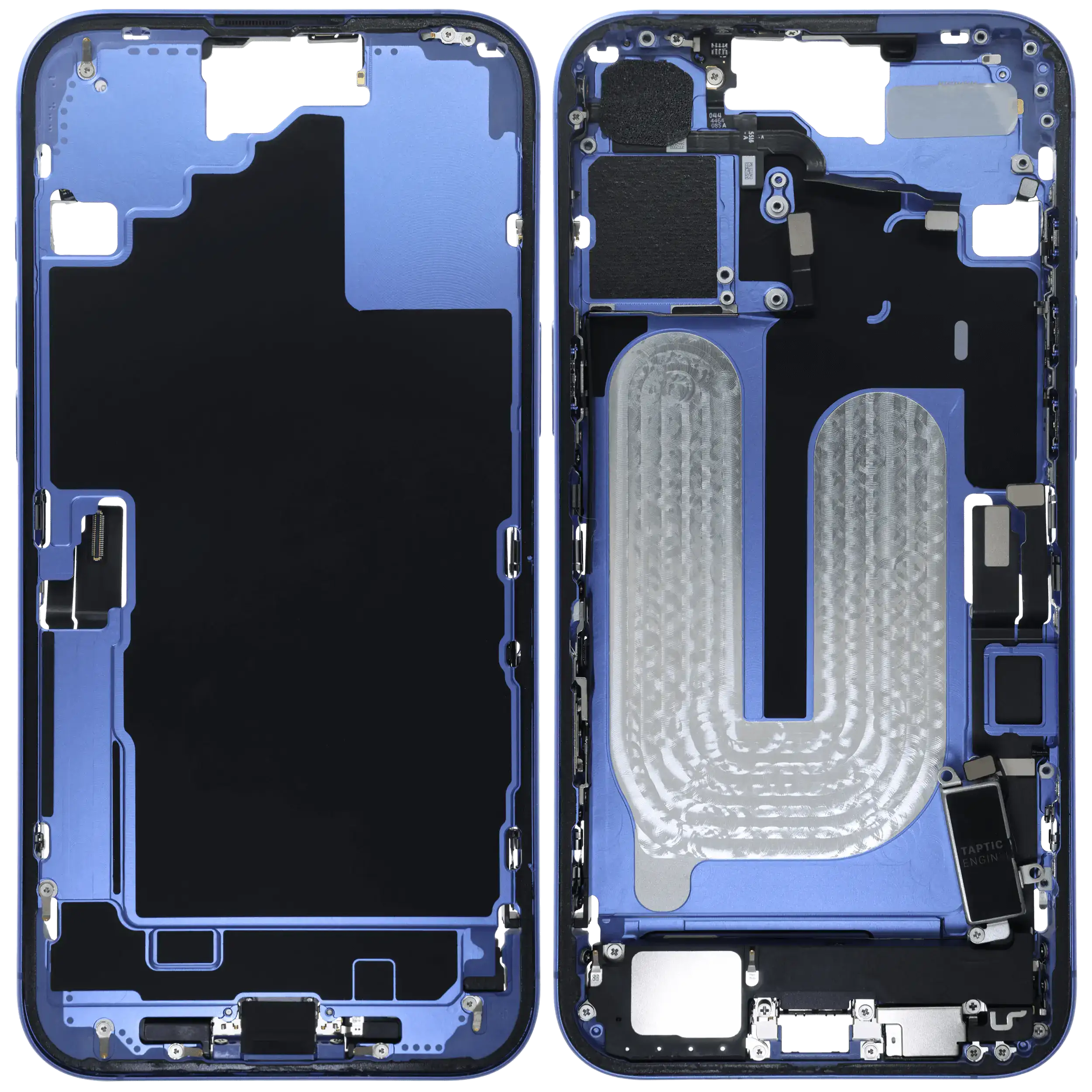 Mittelrahmen mit Ladebuchsen-Flex und Kleinteilen für iPhone 16 Plus (EU / globale Version) (ausgebautes Originalteil: Grade B) (Ultramarine) – Bild 2