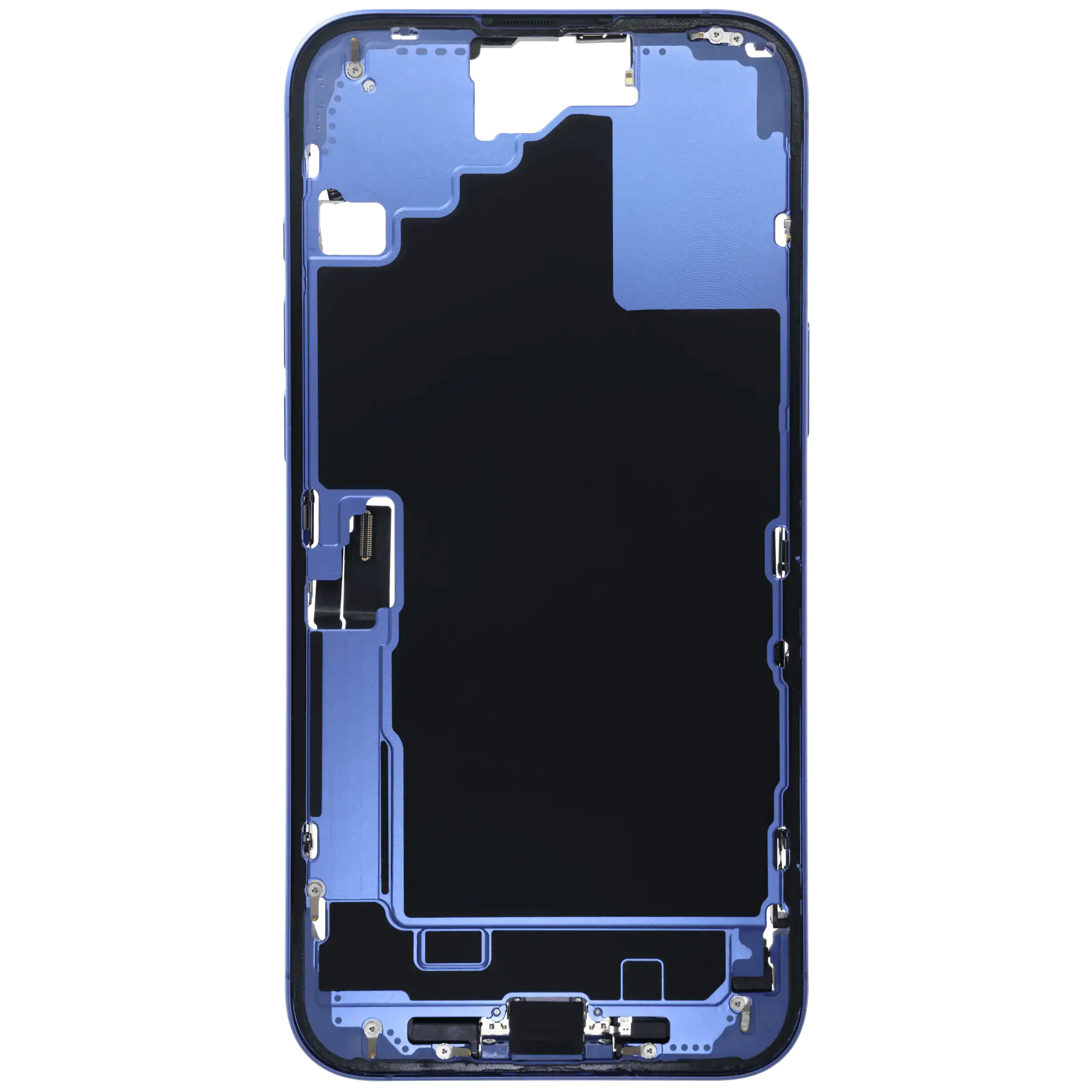 Mittelrahmen mit Ladebuchsen-Flex und Kleinteilen für iPhone 16 Plus (EU / globale Version) (ausgebautes Originalteil: Grade B) (Ultramarine) – Bild 3