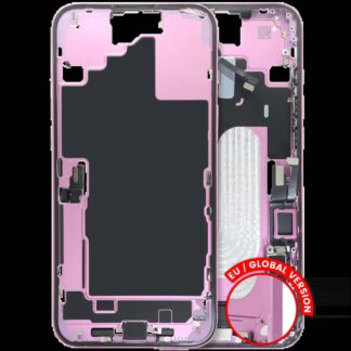 Mittelrahmen mit Ladebuchsen-Flex und Kleinteilen für iPhone 16 Plus (EU / globale Version) (ausgebautes Originalteil: Grade C) (Pink (Rosa))