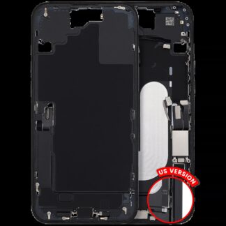 Mittelrahmen mit Ladebuchsen-Flex und Kleinteilen für iPhone 16 Plus (US-Version) (ausgebautes Originalteil: Grade A) (Black (Schwarz))