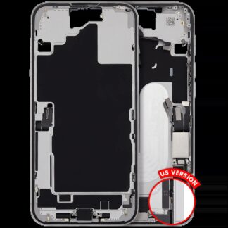 Mittelrahmen mit Ladebuchsen-Flex und Kleinteilen für iPhone 16 Plus (US-Version) (ausgebautes Originalteil: Grade A) (White (Weiß))