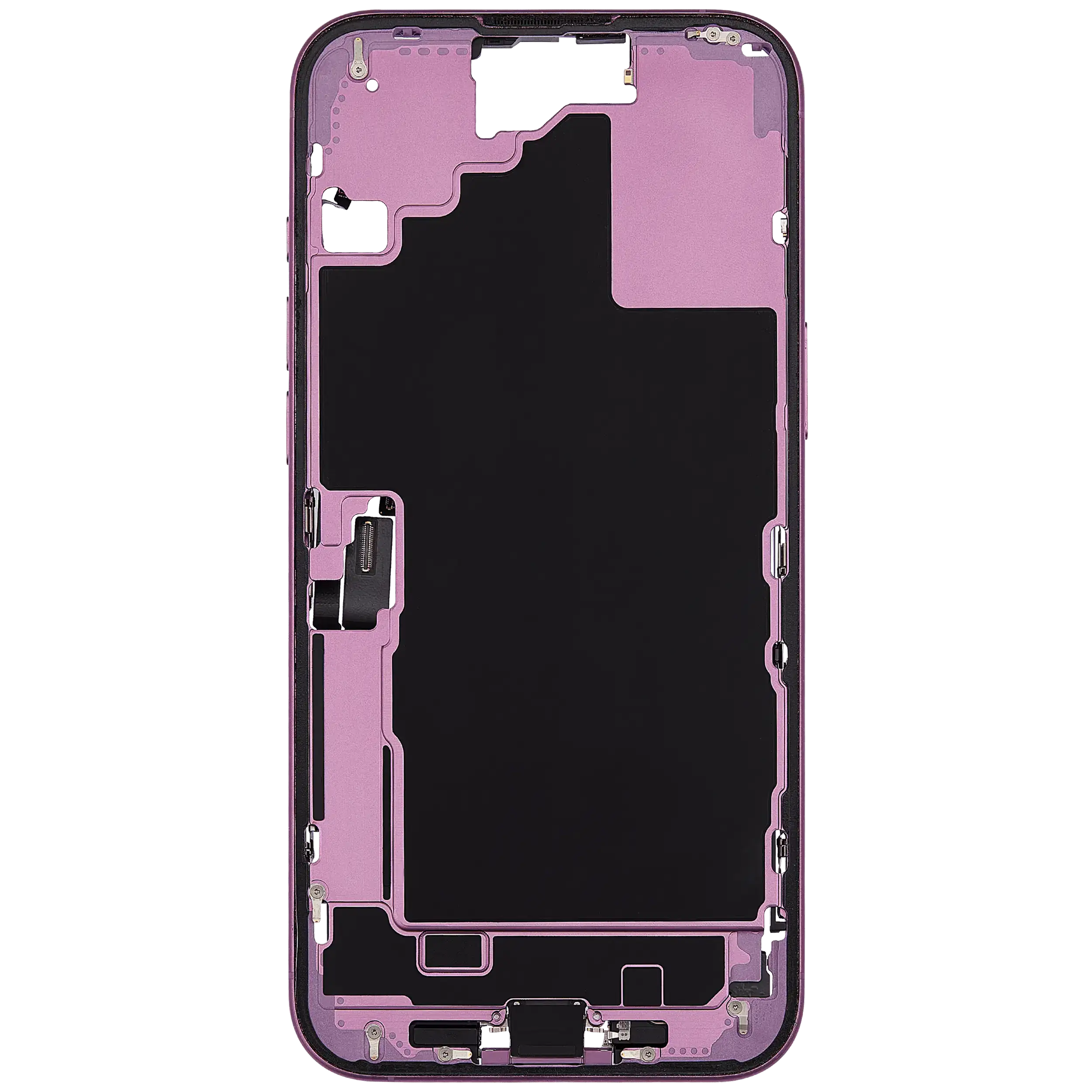 Mittelrahmen mit Ladebuchsen-Flex und Kleinteilen für iPhone 16 Plus (US-Version) (ausgebautes Originalteil: Grade A) (Pink (Rosa)) – Bild 3