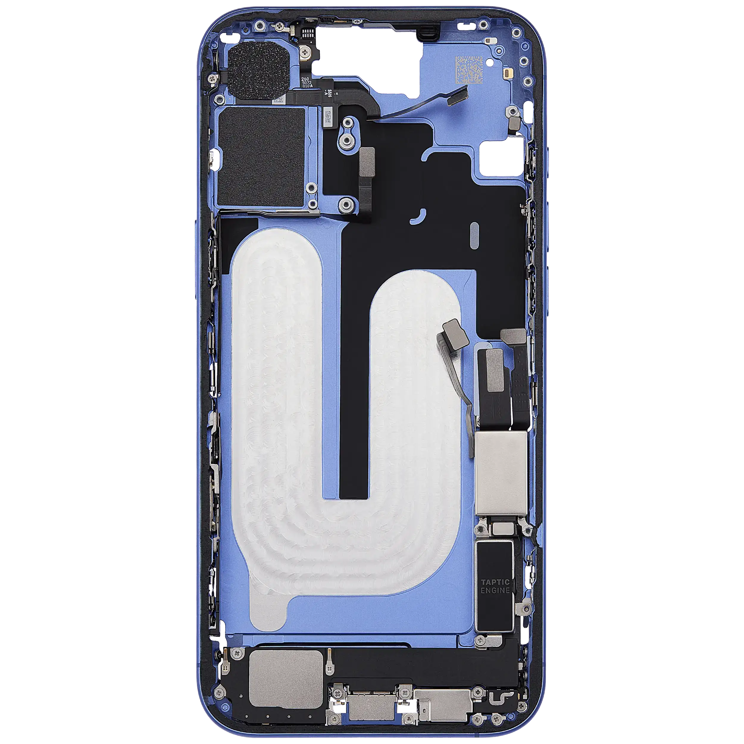 Mittelrahmen mit Ladebuchsen-Flex und Kleinteilen für iPhone 16 Plus (US-Version) (ausgebautes Originalteil: Grade A) (Ultramarine) – Bild 4