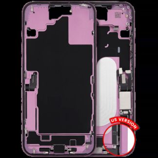Mittelrahmen mit Ladebuchsen-Flex und Kleinteilen für iPhone 16 Plus (US-Version) (ausgebautes Originalteil: Grade C) (Pink (Rosa))