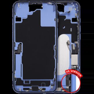 Mittelrahmen mit Ladebuchsen-Flex und Kleinteilen für iPhone 16 Plus (US-Version) (ausgebautes Originalteil: Grade C) (Ultramarine)