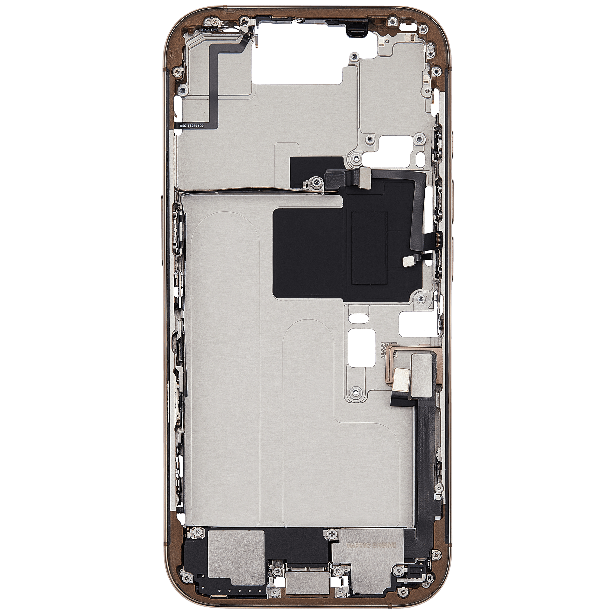 Mittelrahmen mit Ladebuchsen-Flex und Kleinteilen für iPhone 16 Pro (EU / globale Version) (ausgebautes Originalteil: Grade C) (Desert Titanium) – Bild 4