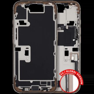 Mittelrahmen mit Ladebuchsen-Flex und Kleinteilen für iPhone 16 Pro (EU / globale Version) (ausgebautes Originalteil: Grade C) (Desert Titanium)