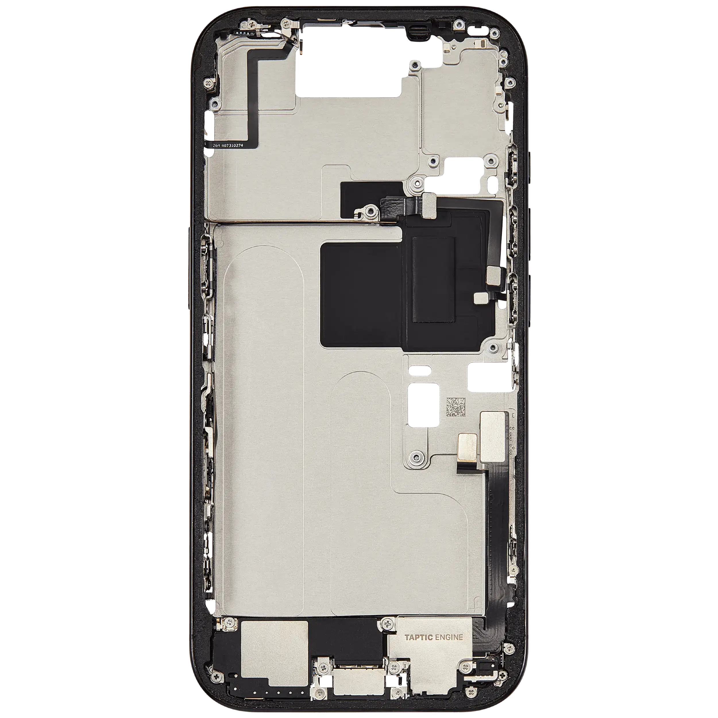 Mittelrahmen mit Ladebuchsen-Flex und Kleinteilen für iPhone 16 Pro (US-Version) (ausgebautes Originalteil: Grade A) (Black Titanium) – Bild 4