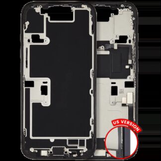Mittelrahmen mit Ladebuchsen-Flex und Kleinteilen für iPhone 16 Pro (US-Version) (ausgebautes Originalteil: Grade A) (Black Titanium)
