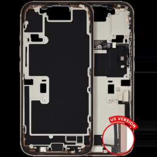 Mittelrahmen mit Ladebuchsen-Flex und Kleinteilen für iPhone 16 Pro (US-Version) (ausgebautes Originalteil: Grade A) (Desert Titanium)