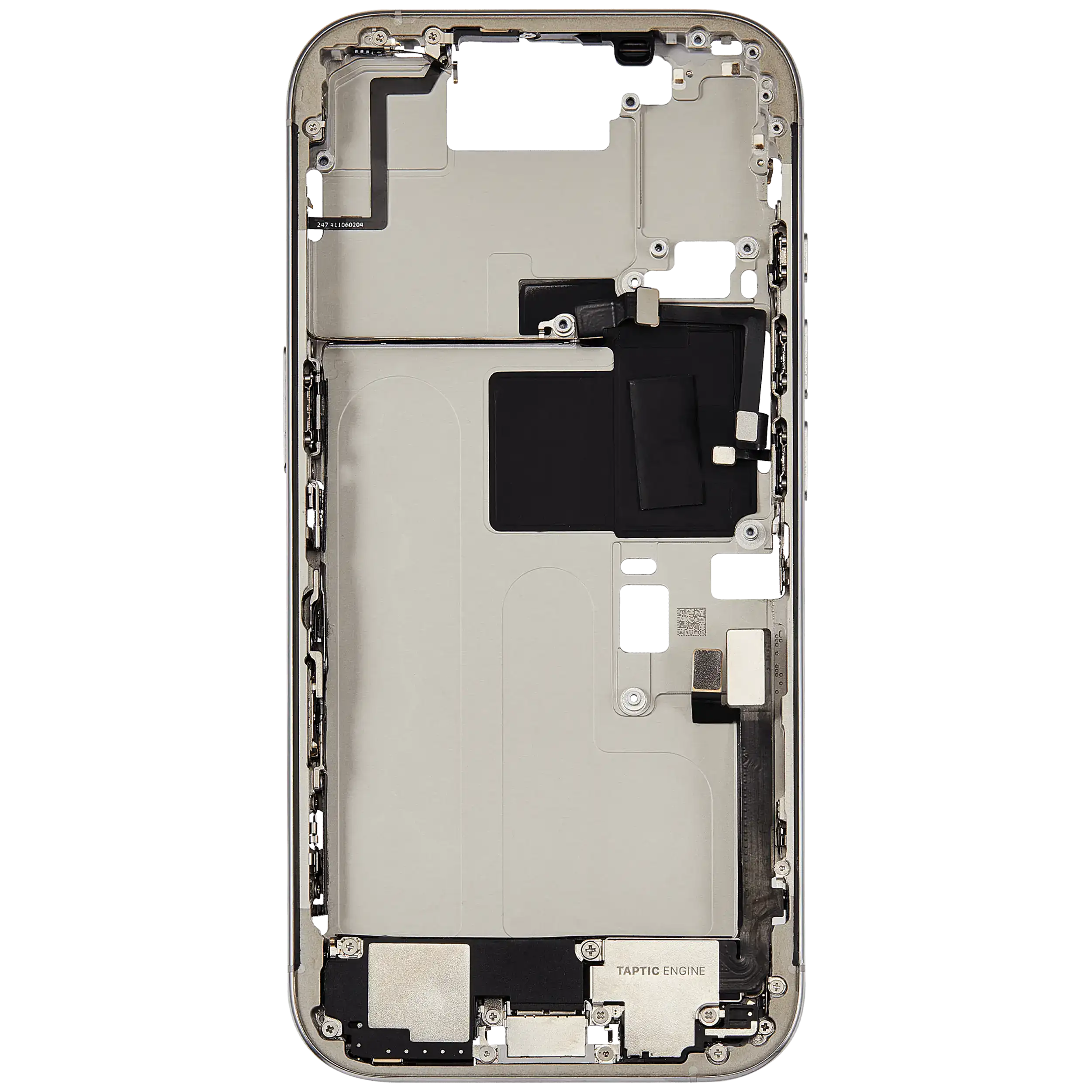 Mittelrahmen mit Ladebuchsen-Flex und Kleinteilen für iPhone 16 Pro (US-Version) (ausgebautes Originalteil: Grade A) (White Titanium) – Bild 4