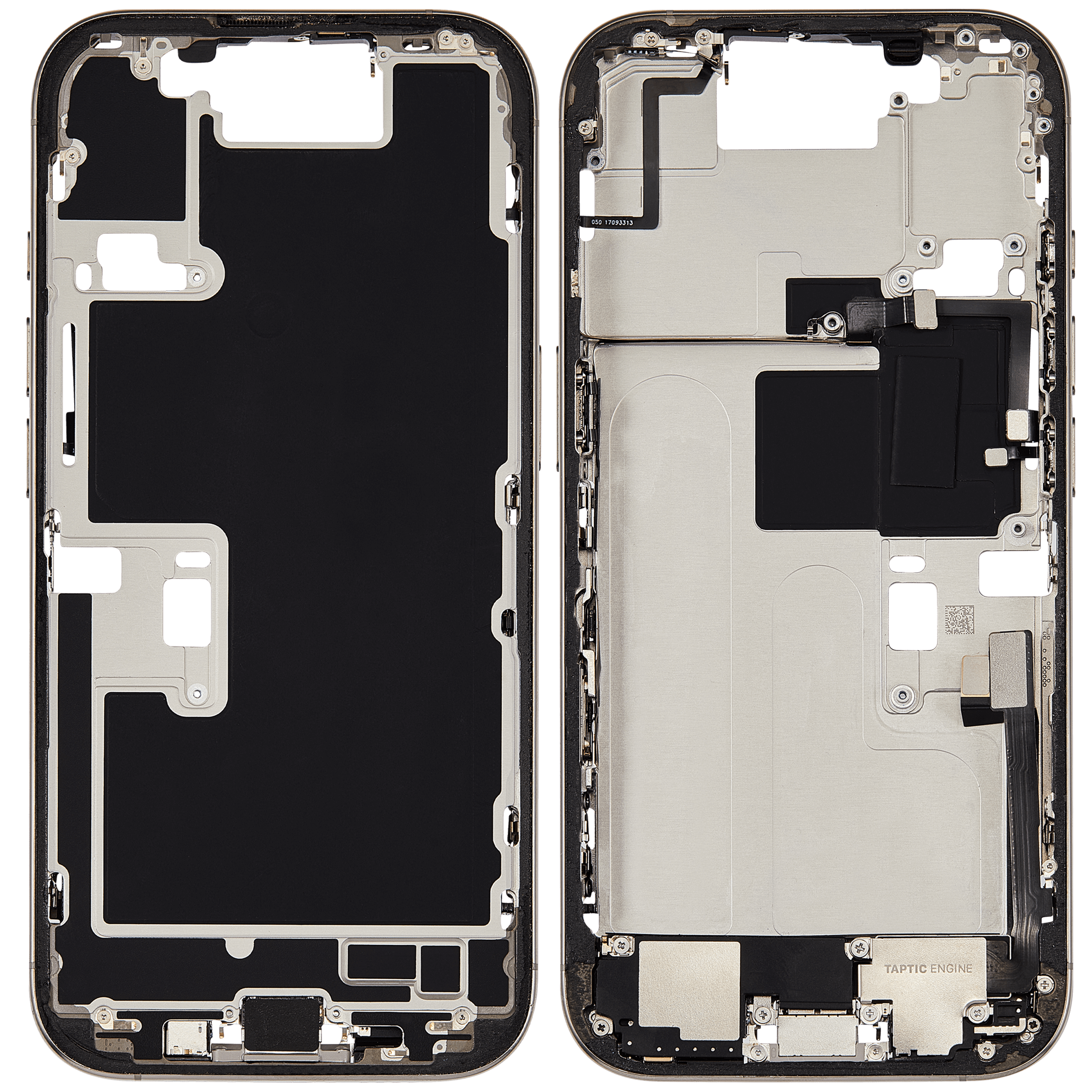 Mittelrahmen mit Ladebuchsen-Flex und Kleinteilen für iPhone 16 Pro (US-Version) (ausgebautes Originalteil: Grade B) (Natural Titanium) – Bild 2