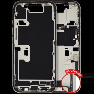 Mittelrahmen mit Ladebuchsen-Flex und Kleinteilen für iPhone 16 Pro (US-Version) (ausgebautes Originalteil: Grade B) (Natural Titanium)