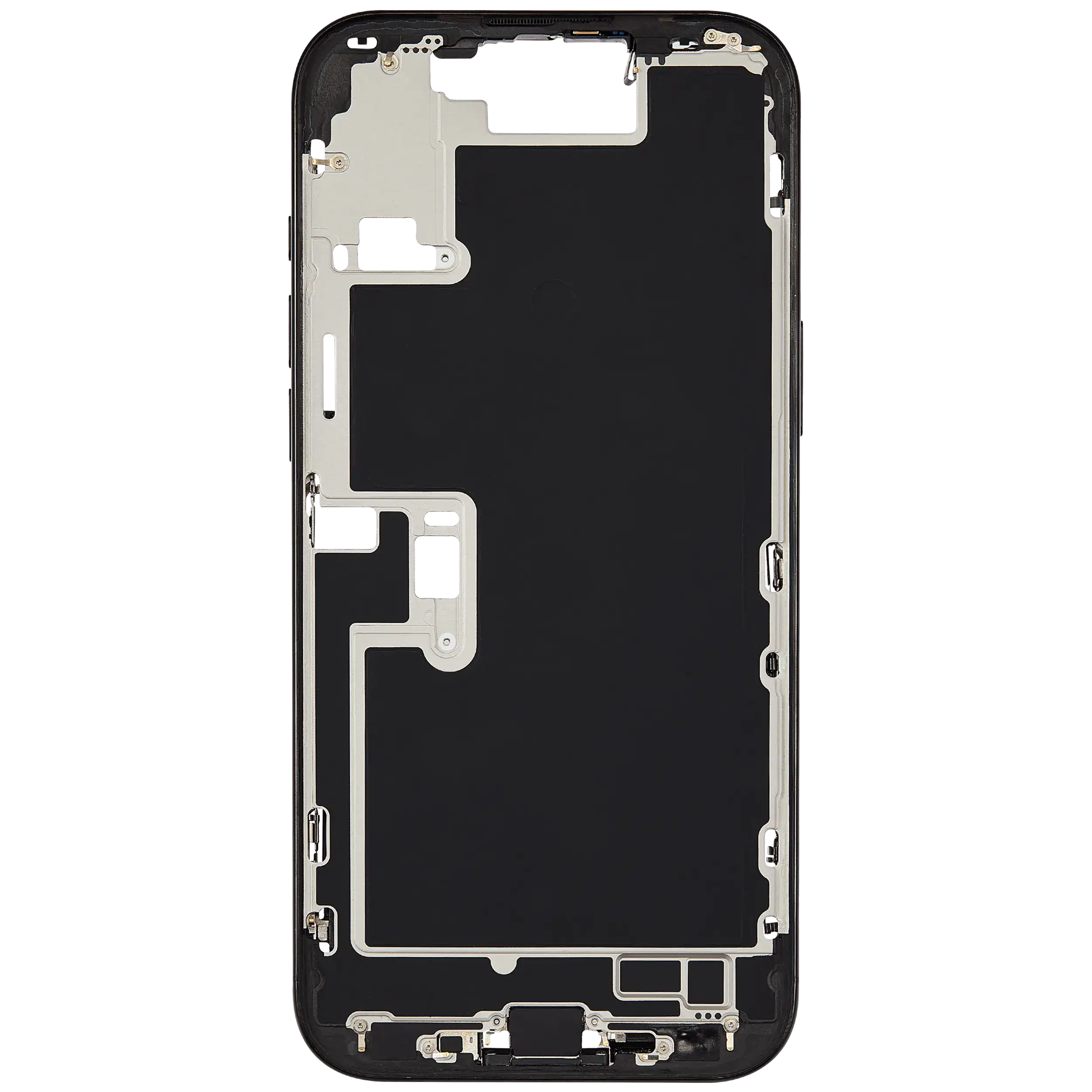 Mittelrahmen mit Ladebuchsen-Flex und Kleinteilen für iPhone 16 Pro Max (EU / globale Version) (ausgebautes Originalteil: Grade B) (Black Titanium) – Bild 3