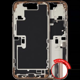 Mittelrahmen mit Ladebuchsen-Flex und Kleinteilen für iPhone 16 Pro Max (EU / globale Version) (ausgebautes Originalteil: Grade B) (Desert Titanium)