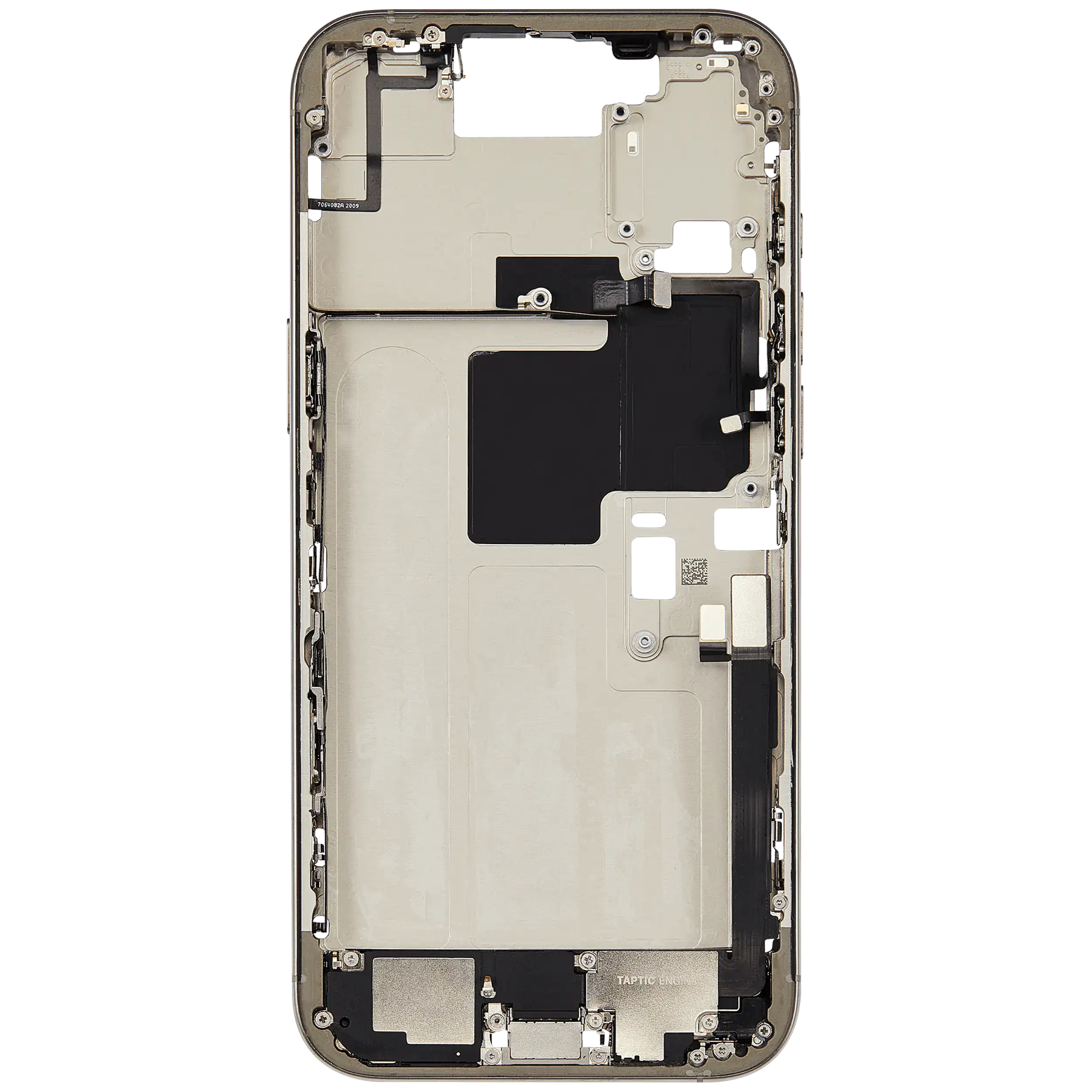 Mittelrahmen mit Ladebuchsen-Flex und Kleinteilen für iPhone 16 Pro Max (EU / globale Version) (ausgebautes Originalteil: Grade B) (Natural Titanium) – Bild 4