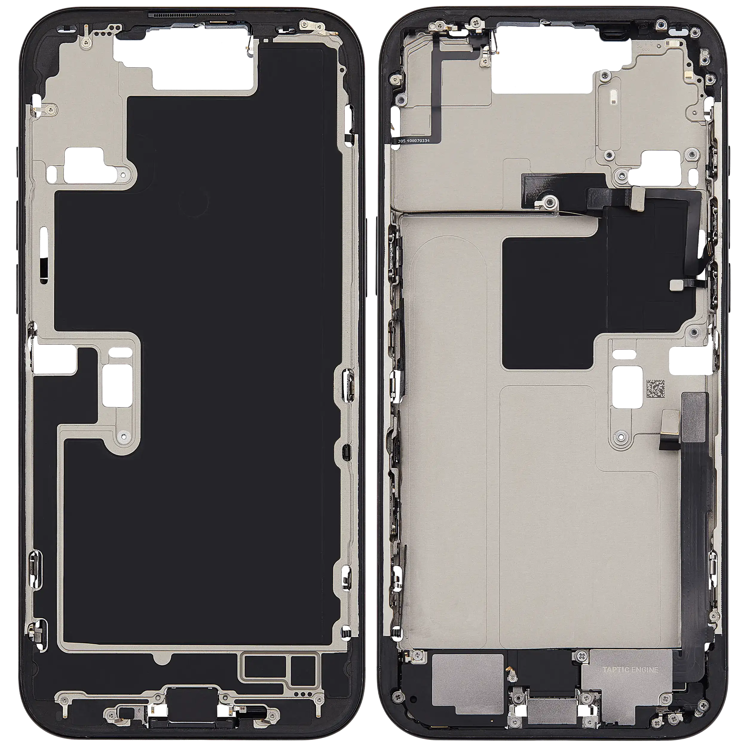 Mittelrahmen mit Ladebuchsen-Flex und Kleinteilen für iPhone 16 Pro Max (US-Version) (ausgebautes Originalteil: Grade A) (Black Titanium) – Bild 2