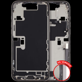 Mittelrahmen mit Ladebuchsen-Flex und Kleinteilen für iPhone 16 Pro Max (US-Version) (ausgebautes Originalteil: Grade A) (Natural Titanium)