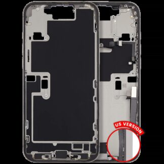 Mittelrahmen mit Ladebuchsen-Flex und Kleinteilen für iPhone 16 Pro Max (US-Version) (ausgebautes Originalteil: Grade B) (Natural Titanium)