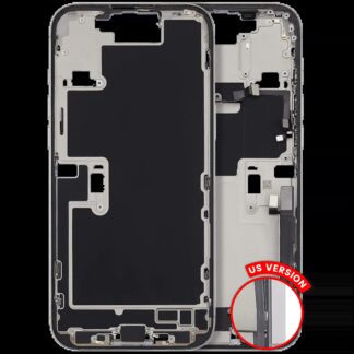 Mittelrahmen mit Ladebuchsen-Flex und Kleinteilen für iPhone 16 Pro Max (US-Version) (ausgebautes Originalteil: Grade B) (White Titanium)