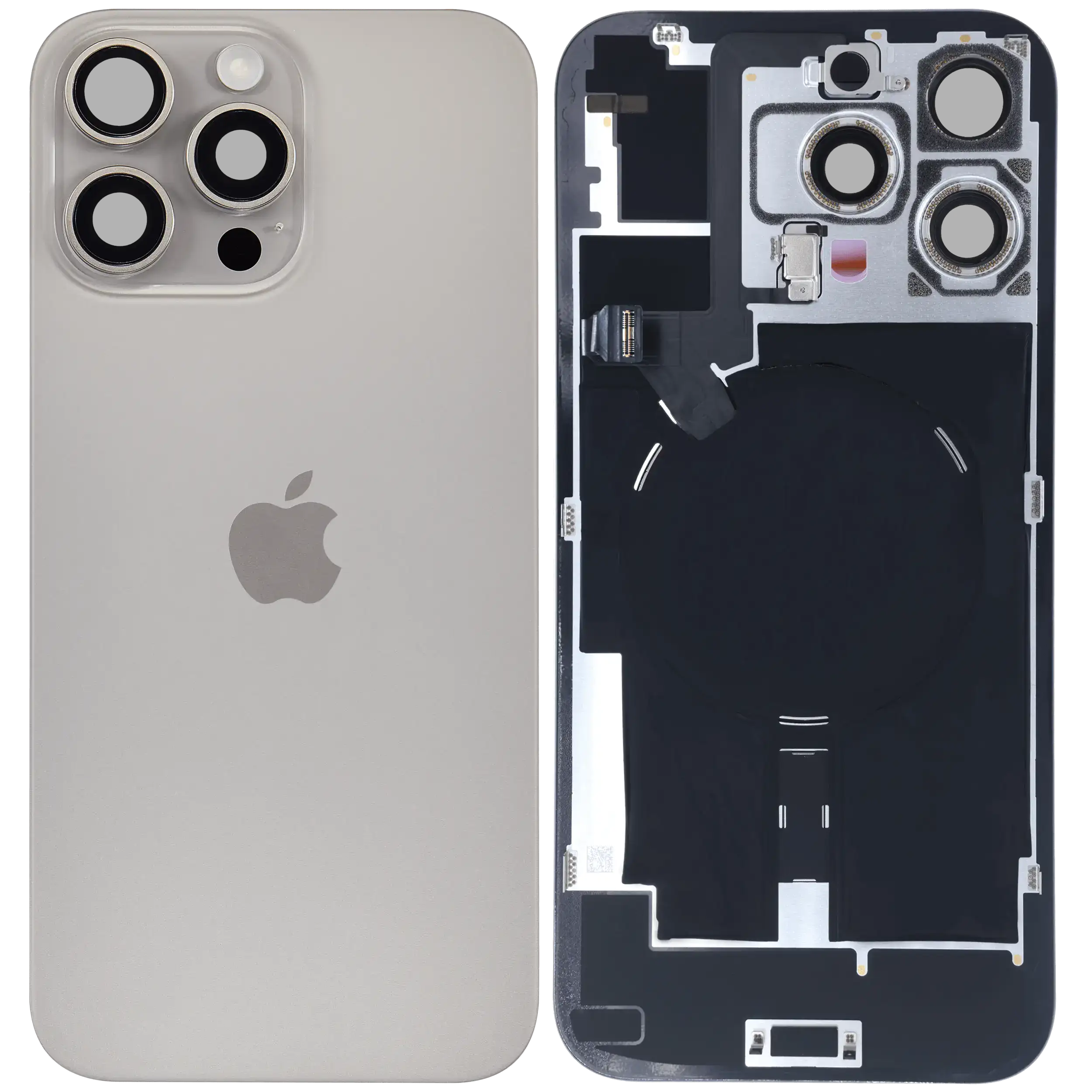 Rückglas mit MagSafe Magnet & NFC & Taschenlampen-Flexkabel für iPhone 16 Pro Max (Service Pack) (Natural Titanium) – Bild 2