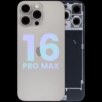 Rückglas mit MagSafe Magnet & NFC & Taschenlampen-Flexkabel für iPhone 16 Pro Max (Service Pack) (Natural Titanium)