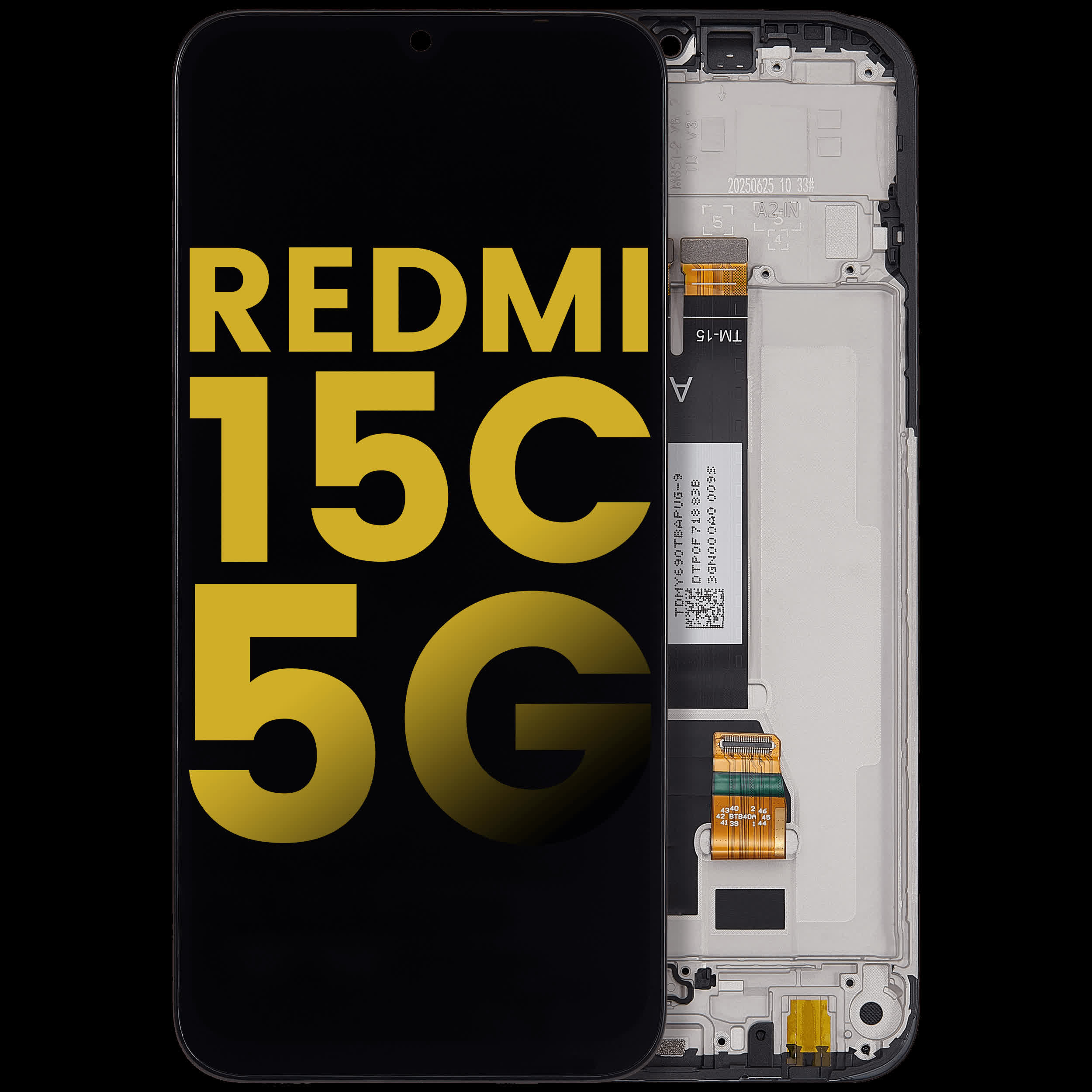 LCD Display mit Rahmen für Xiaomi Redmi 15C 5G / Redmi 15R (professionell aufgearbeitet)