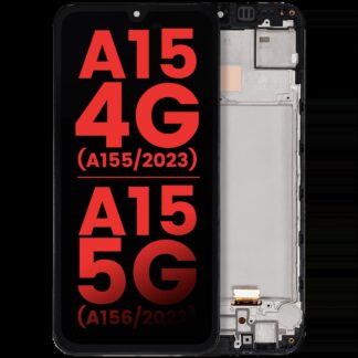 OLED Display mit Rahmen für Samsung Galaxy A15 4G (A155 / 2023) / A15 5G (A156 / 2023) (Aftermarket Plus)