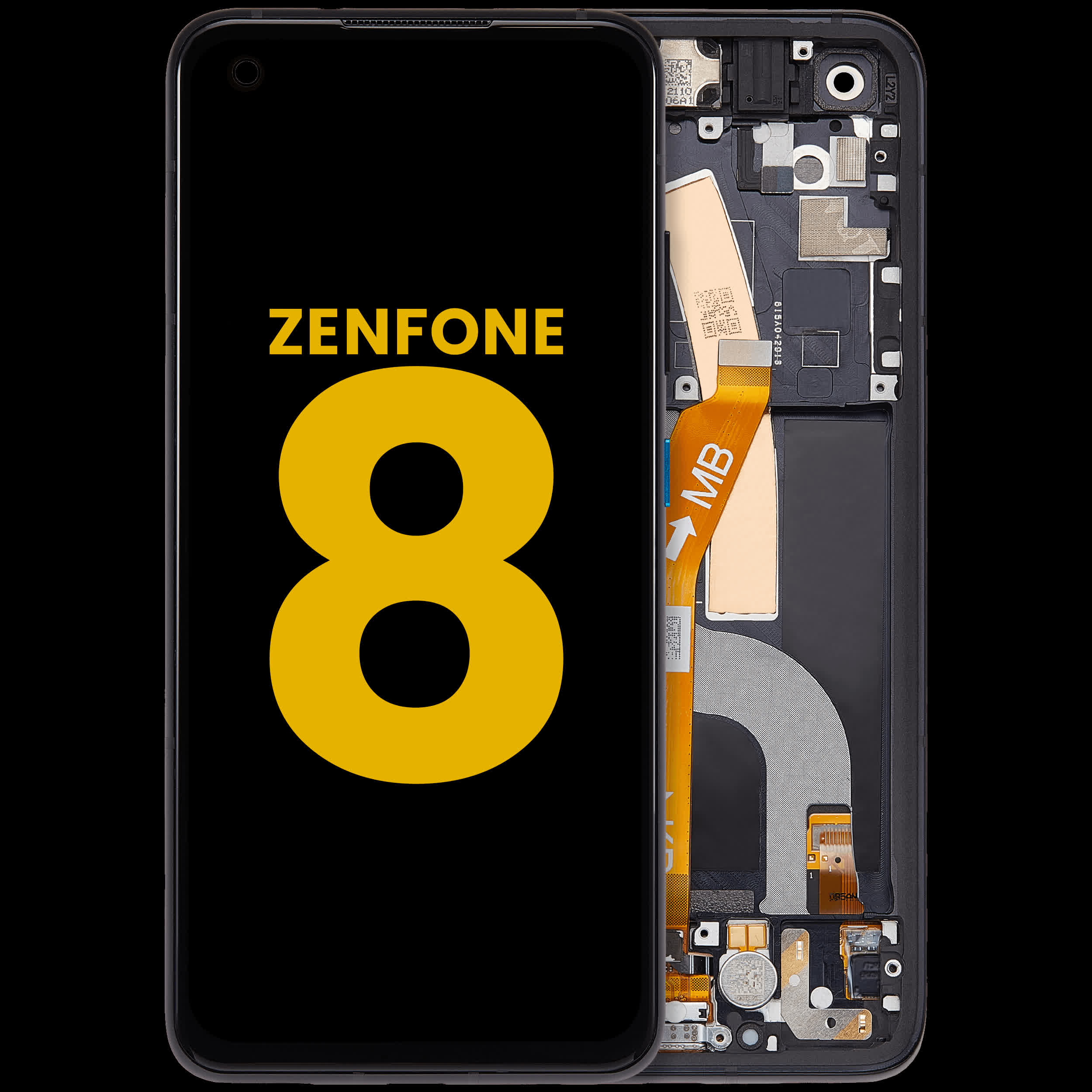 OLED Display mit Rahmen für Asus ZenFone 8 (professionell aufgearbeitet)