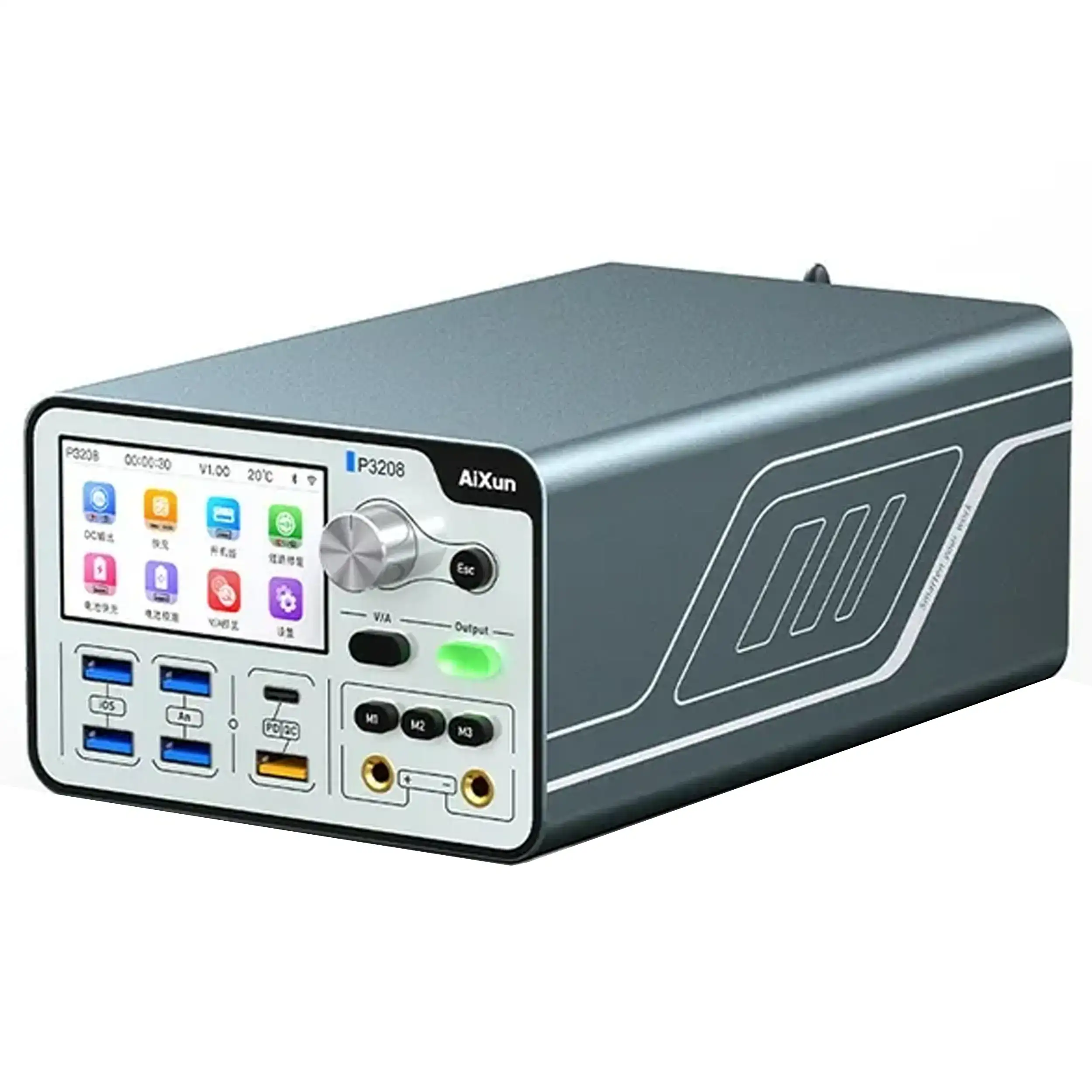 P3208 320W Smart Power Supply 32V/8A mit 20-Port USB Hub für iPhone 7–16 Pro Max (AiXun) (220V / EU Version) – Bild 4
