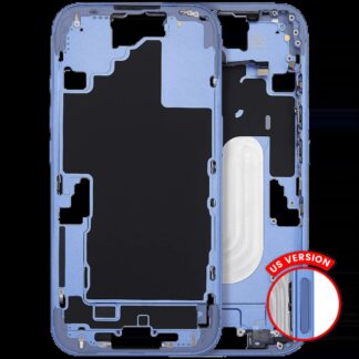 Mittelrahmen mit Power und Lautstärketaste für iPhone 16 (US-Version) (Aftermarket Plus) (Ultramarine)