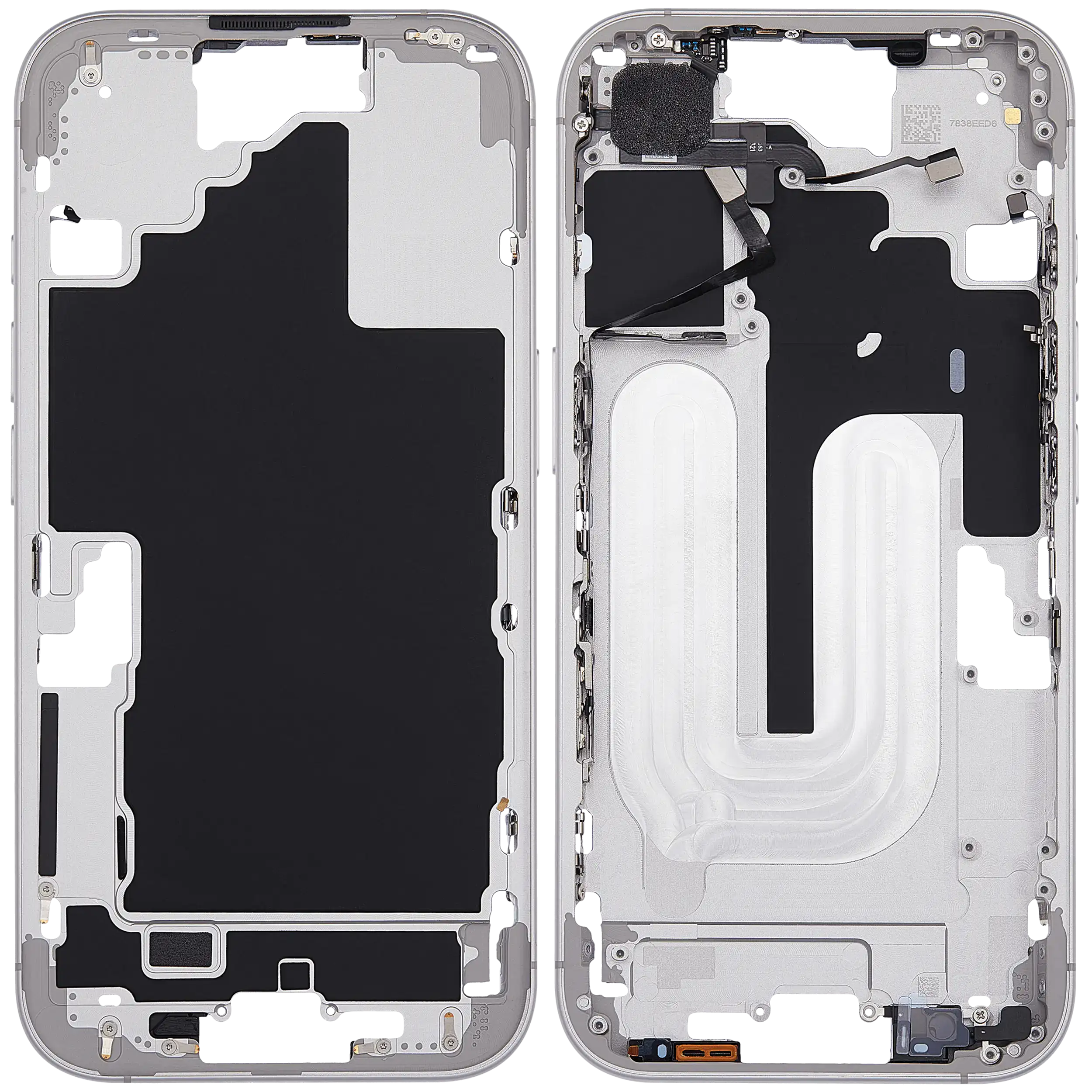 Mittelrahmen mit Power und Lautstärketaste für iPhone 16 (US-Version) (Aftermarket Plus) (White (Weiß)) – Bild 2