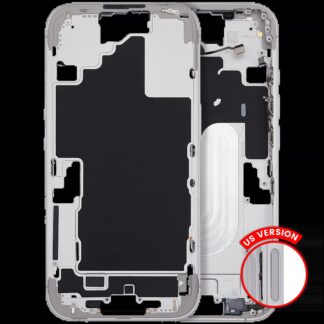 Mittelrahmen mit Power und Lautstärketaste für iPhone 16 (US-Version) (Aftermarket Plus) (White (Weiß))