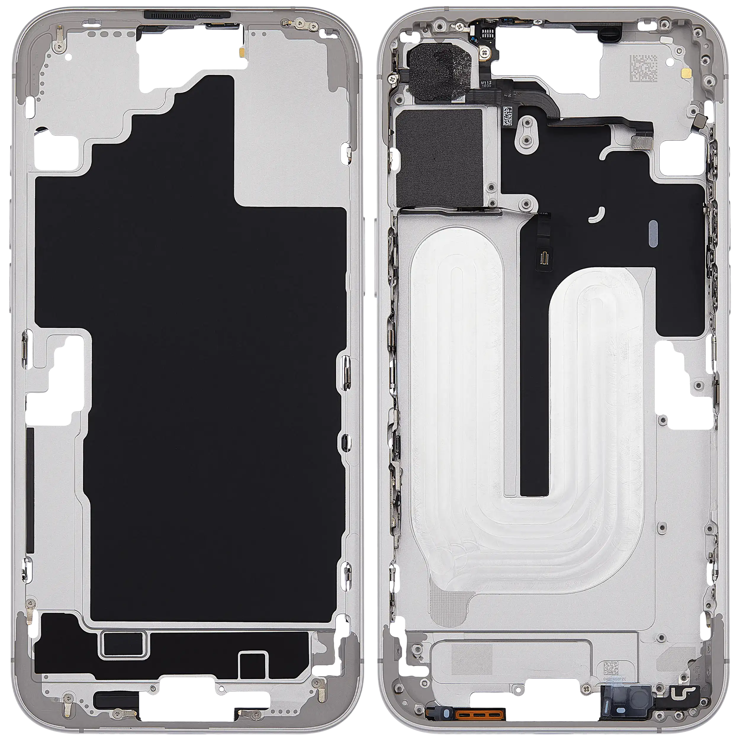 Mittelrahmen mit Power und Lautstärketaste für iPhone 16 Plus (US-Version) (Aftermarket Plus) (White (Weiß)) – Bild 2